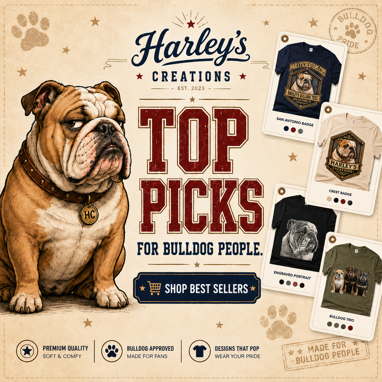 🏆 TOP PICKS / Best Selling Bulldog Tees