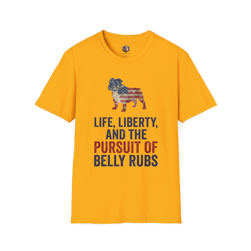 Bulldog American Flag T‑Shirt