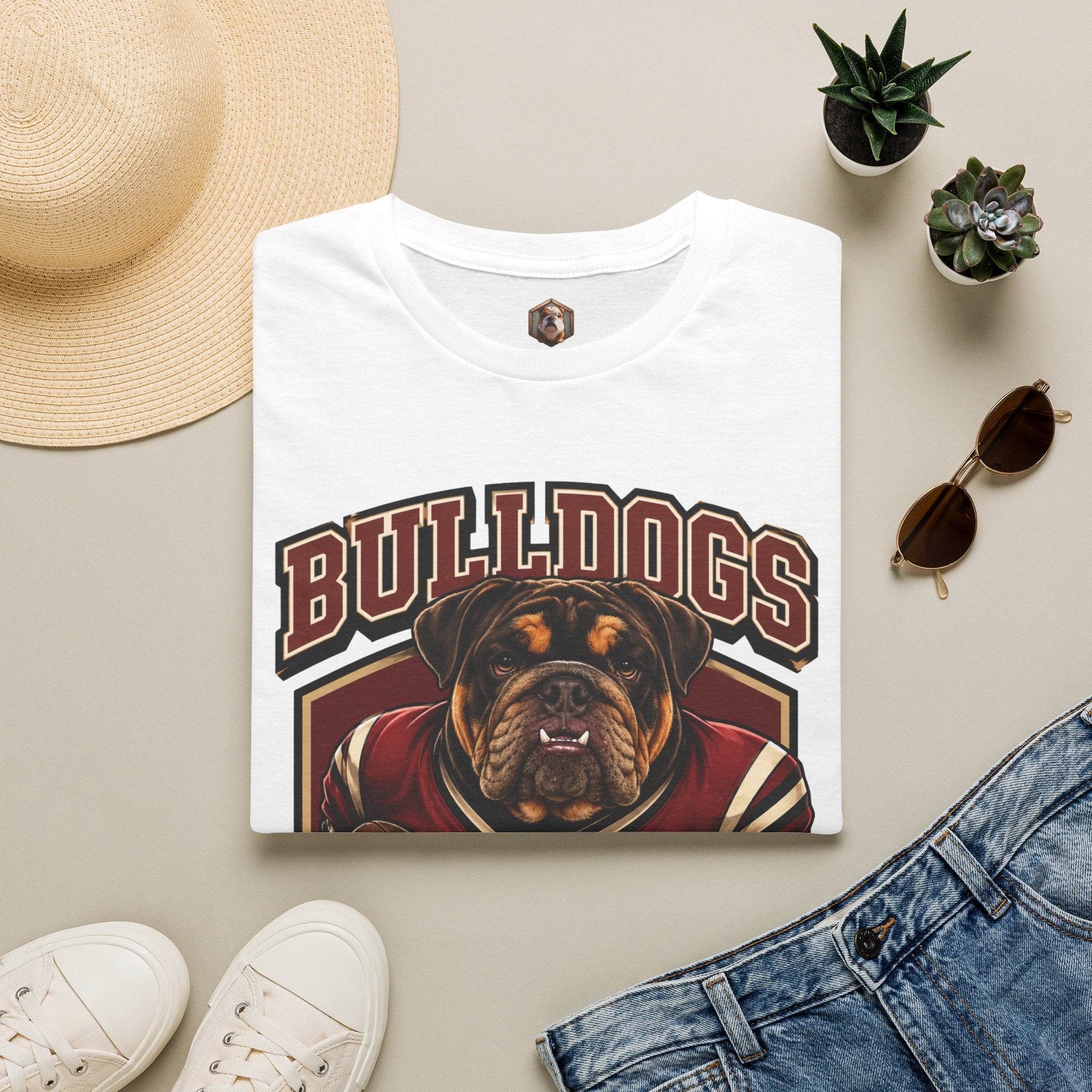 Bulldog Football Player T-Shirt
