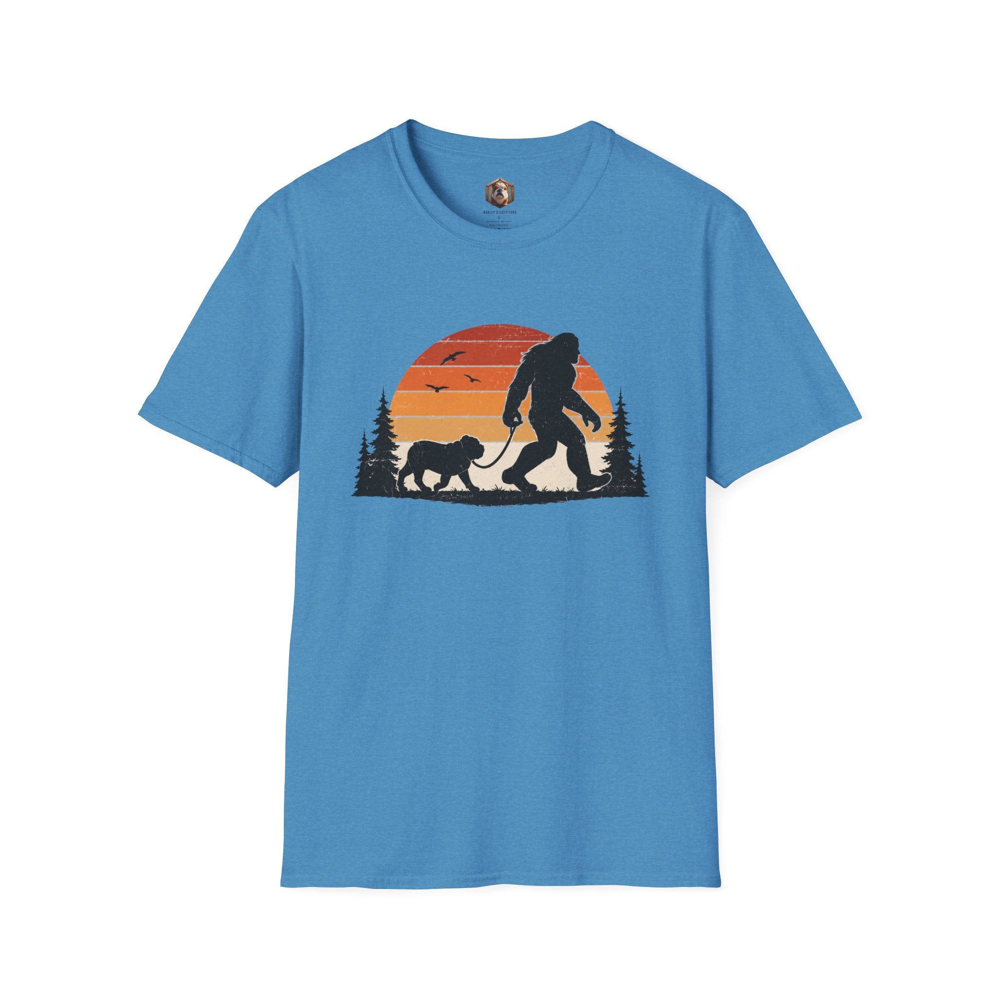 Bigfoot Walking Dog T-Shirt