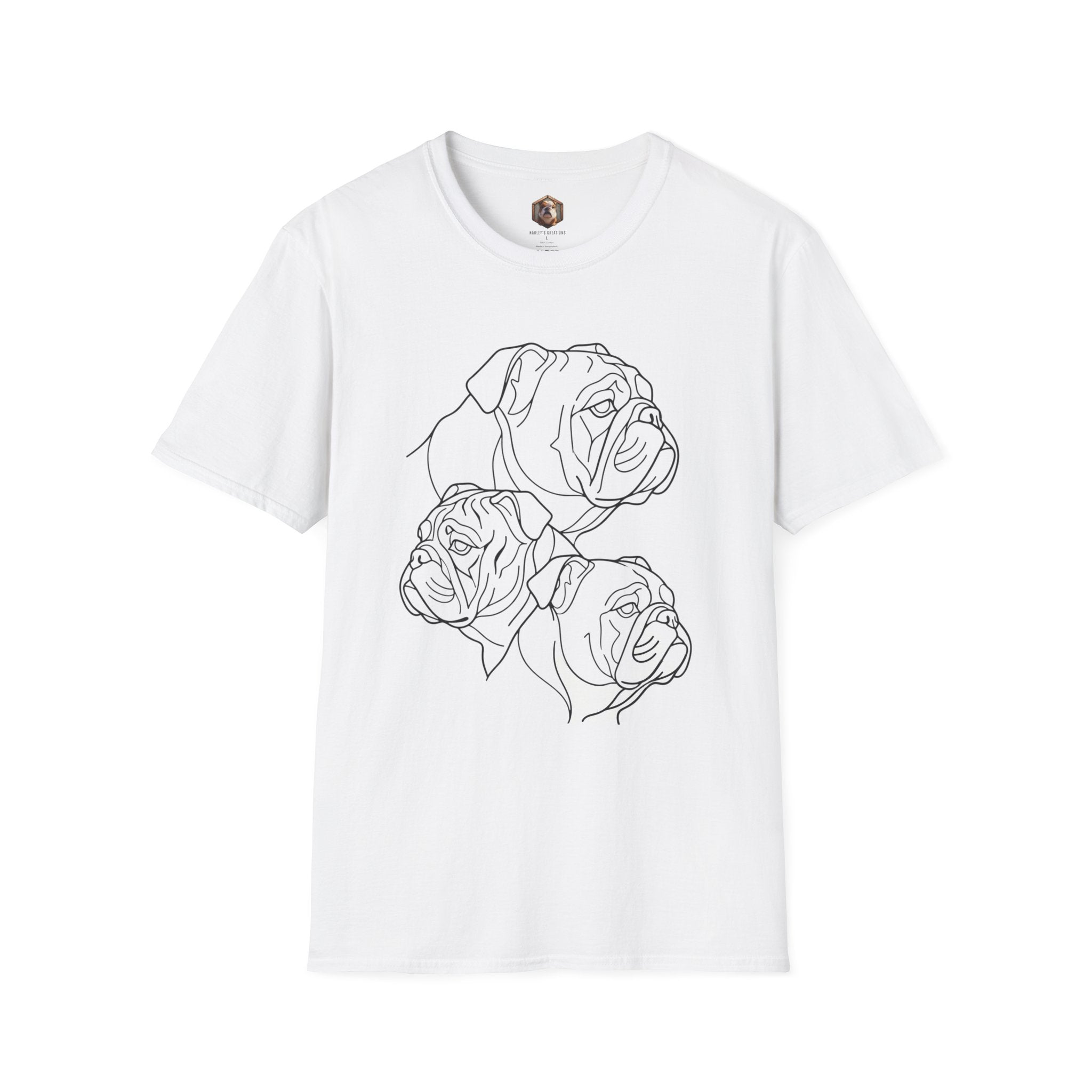 Bulldog Line Art T‑Shirt