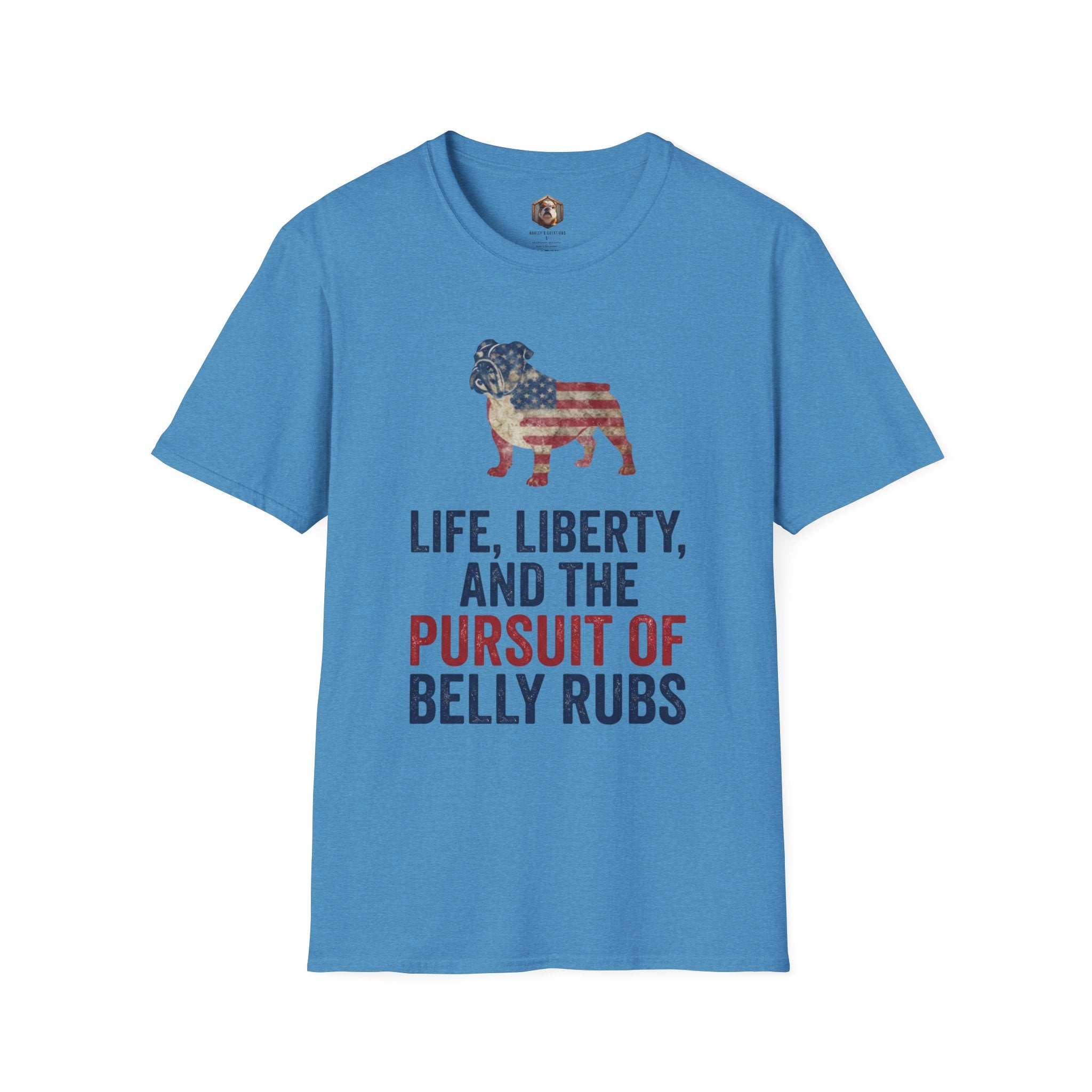Bulldog American Flag T‑Shirt