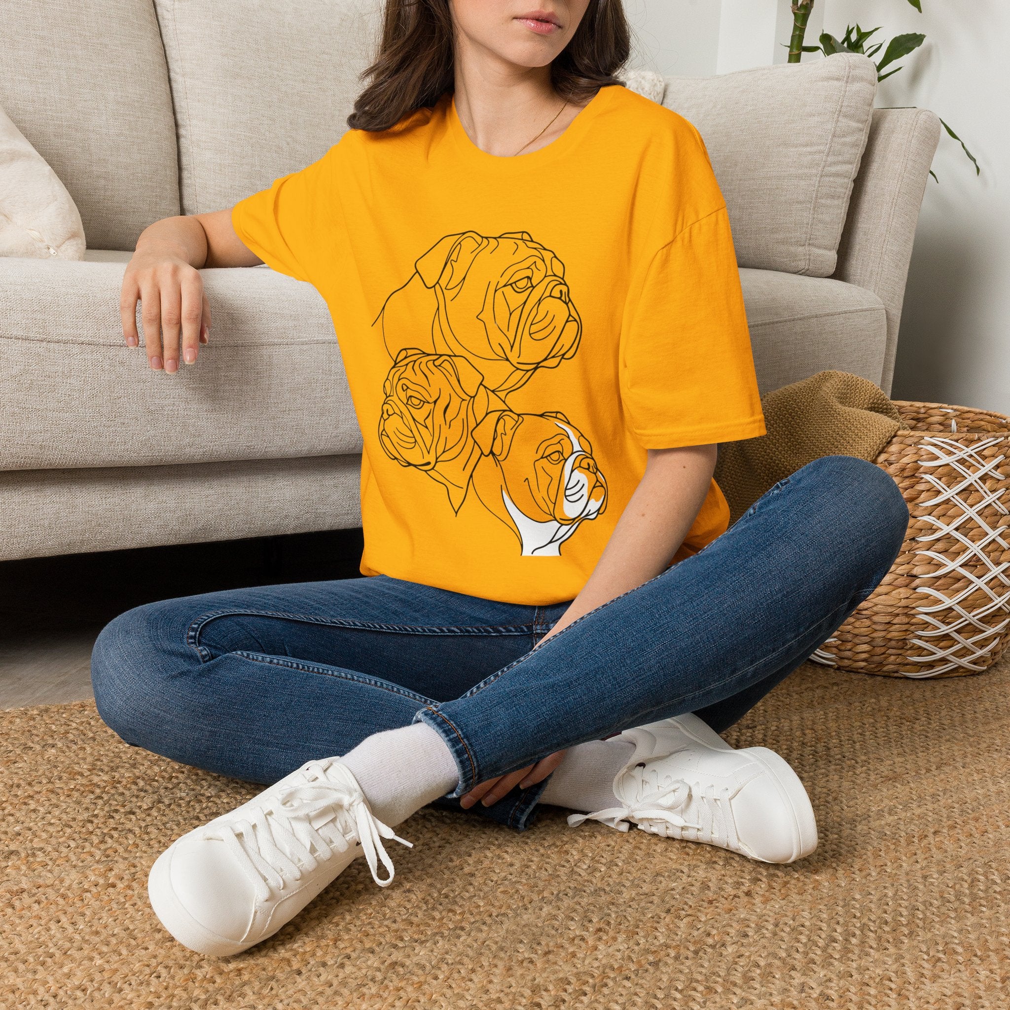 Bulldog Line Art T‑Shirt