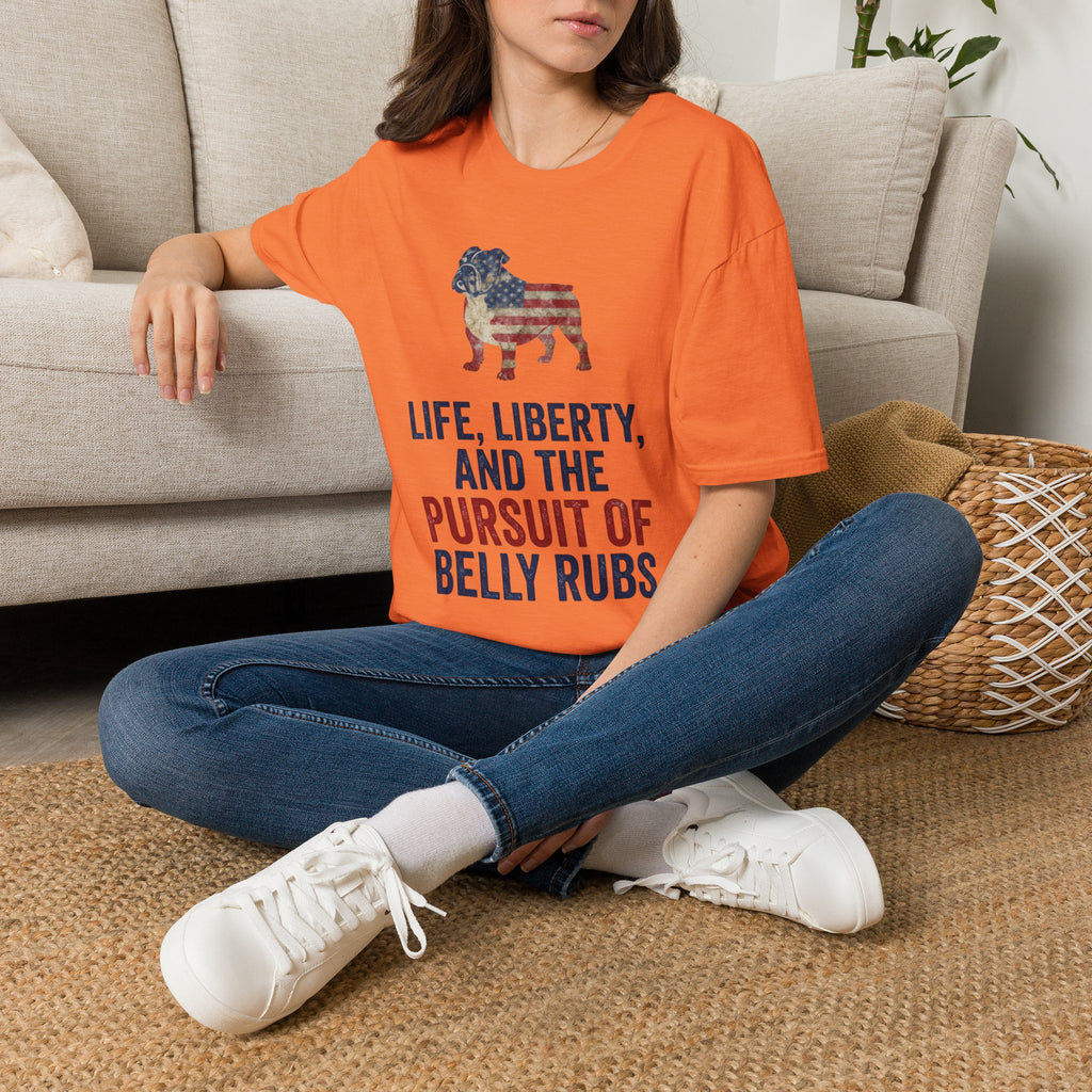 Bulldog American Flag T‑Shirt