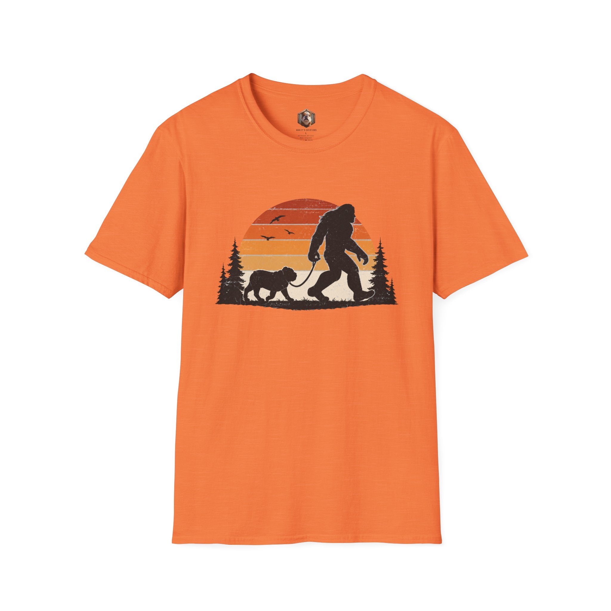 Bigfoot Walking Dog T-Shirt