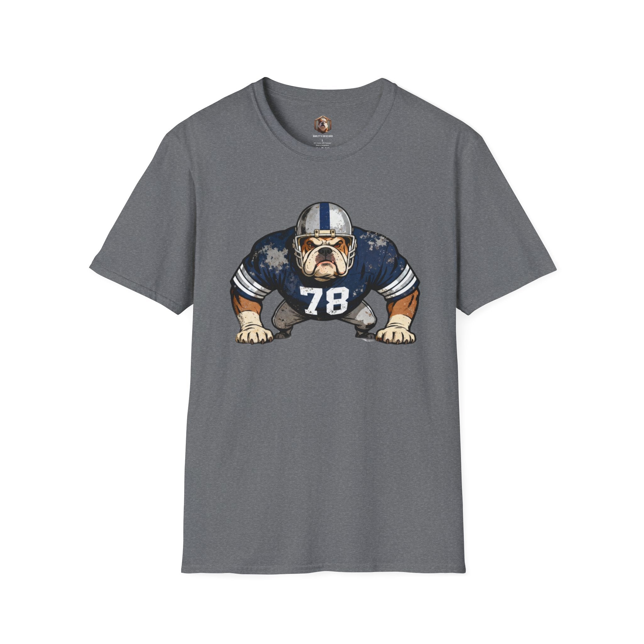 Bulldog Football Player T-Shirt