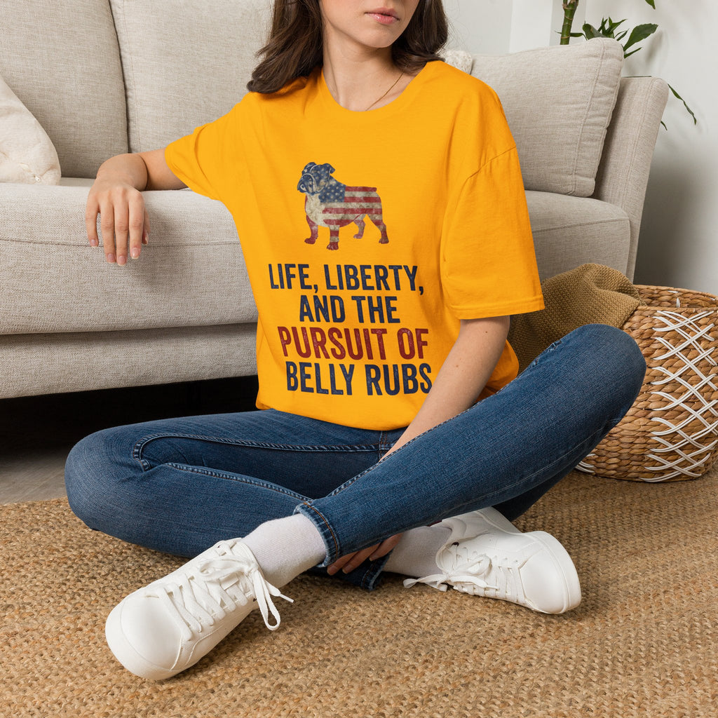 Bulldog American Flag T‑Shirt