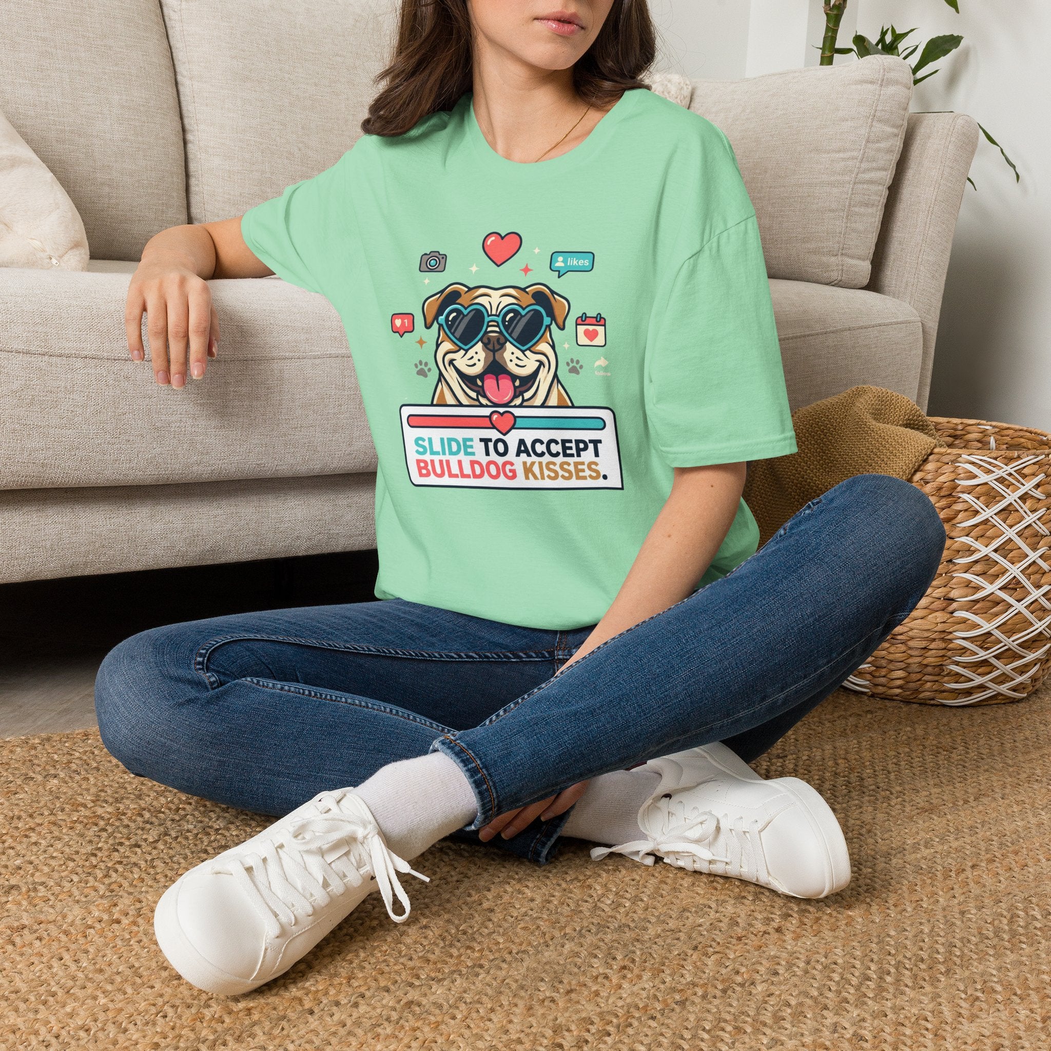 Slide to Accept Bulldog Kisses T-shirt