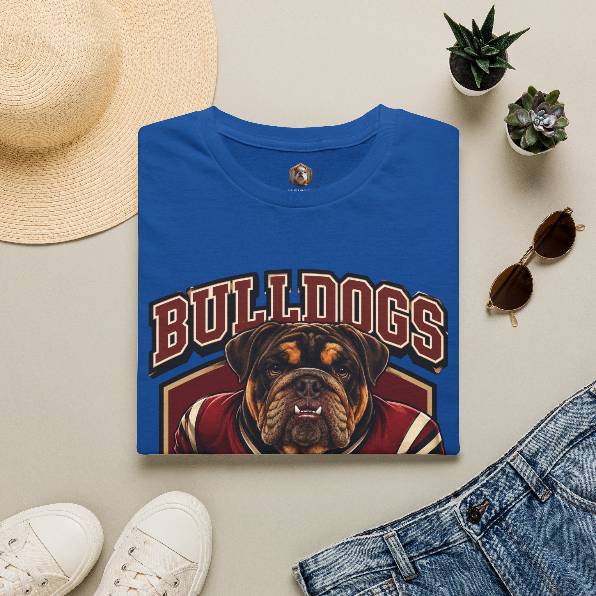 Bulldog Football Player T-Shirt
