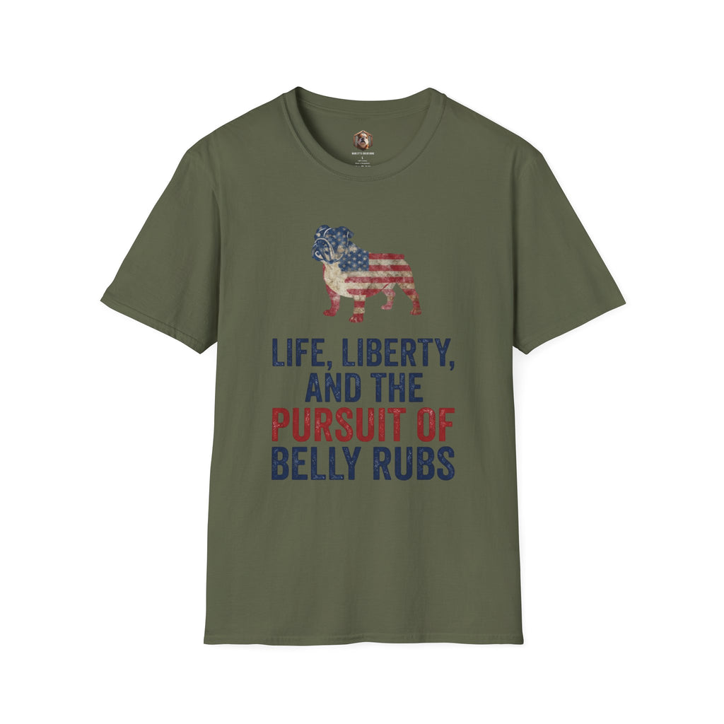 Bulldog American Flag T‑Shirt