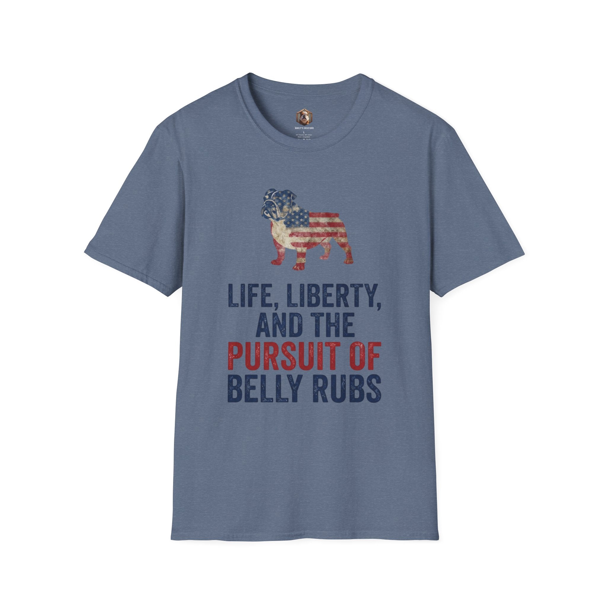 Bulldog American Flag T‑Shirt