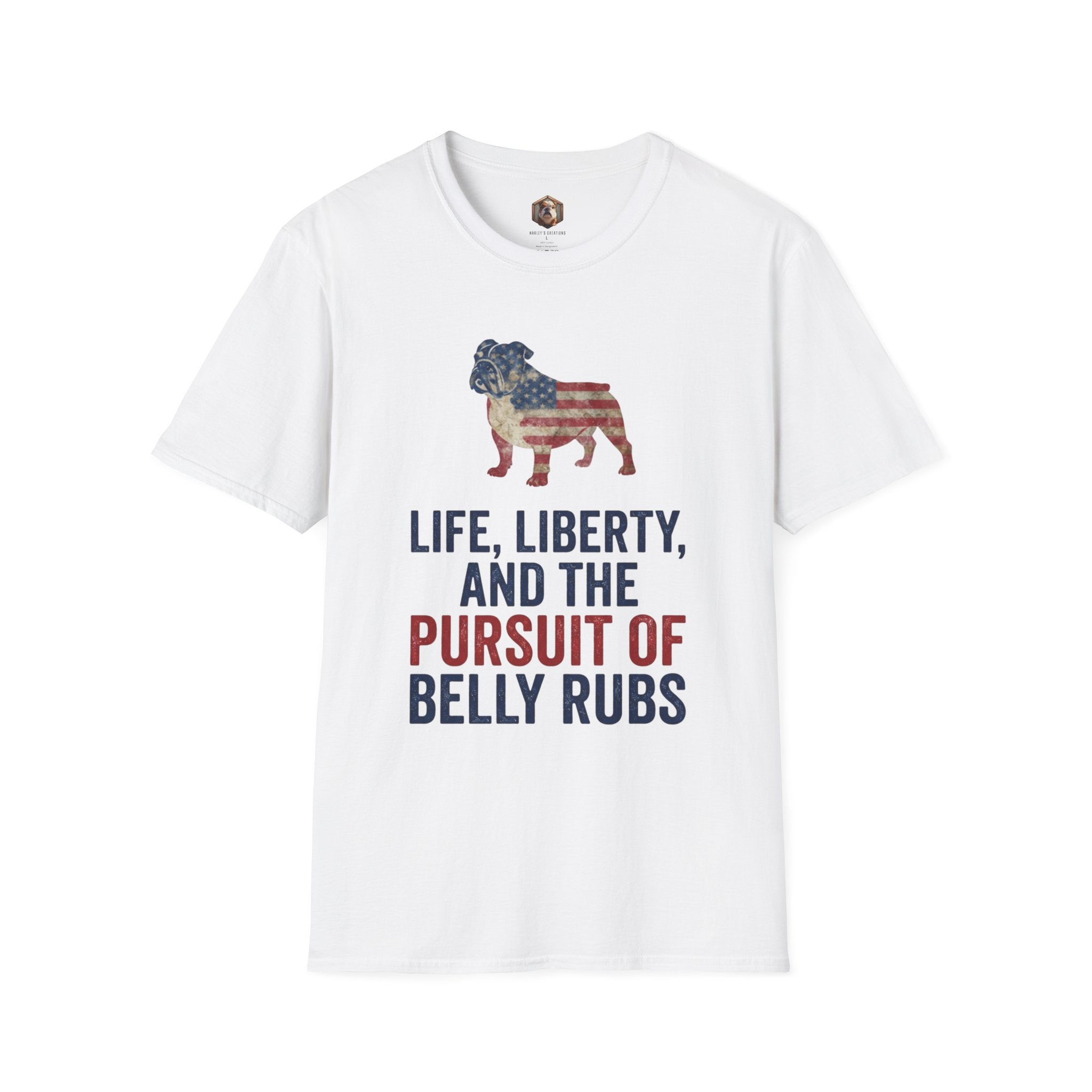 Bulldog American Flag T‑Shirt
