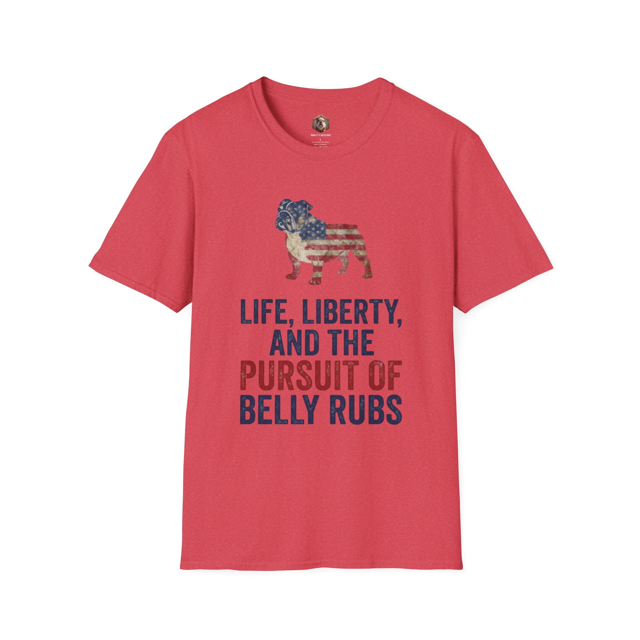 Bulldog American Flag T‑Shirt