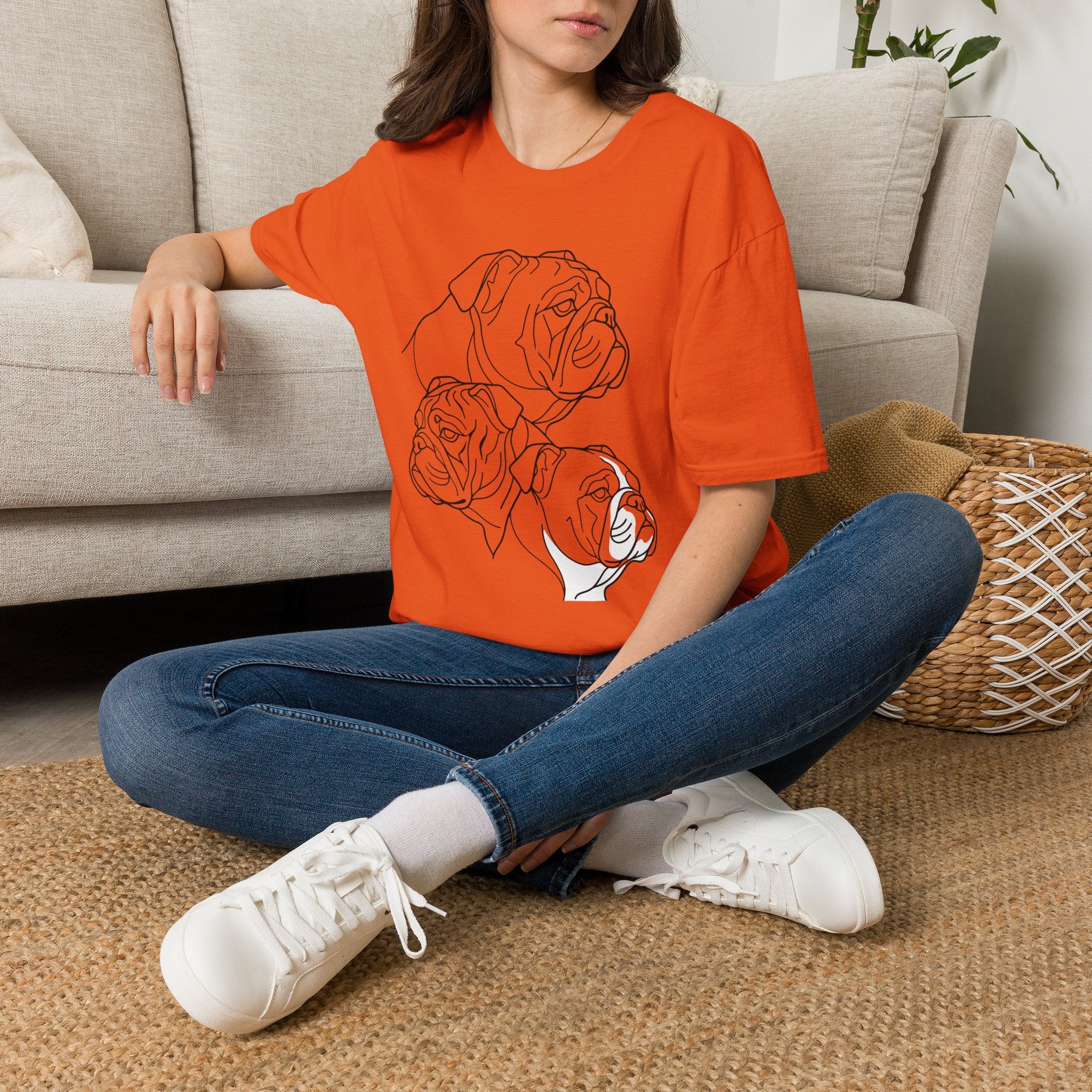 Bulldog Line Art T‑Shirt