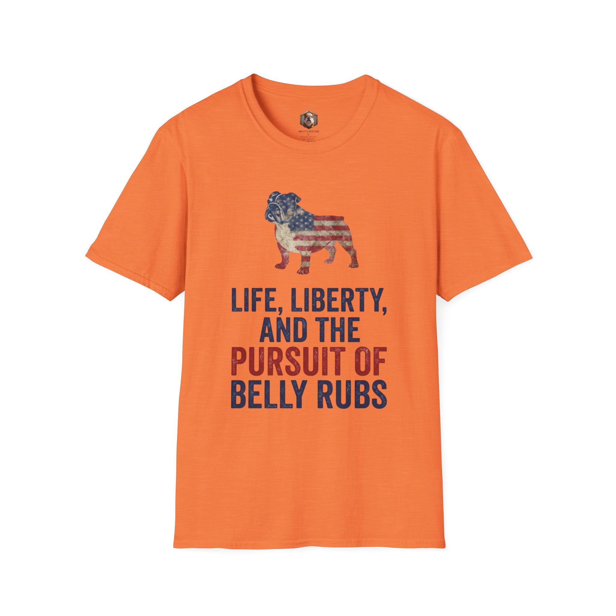Bulldog American Flag T‑Shirt