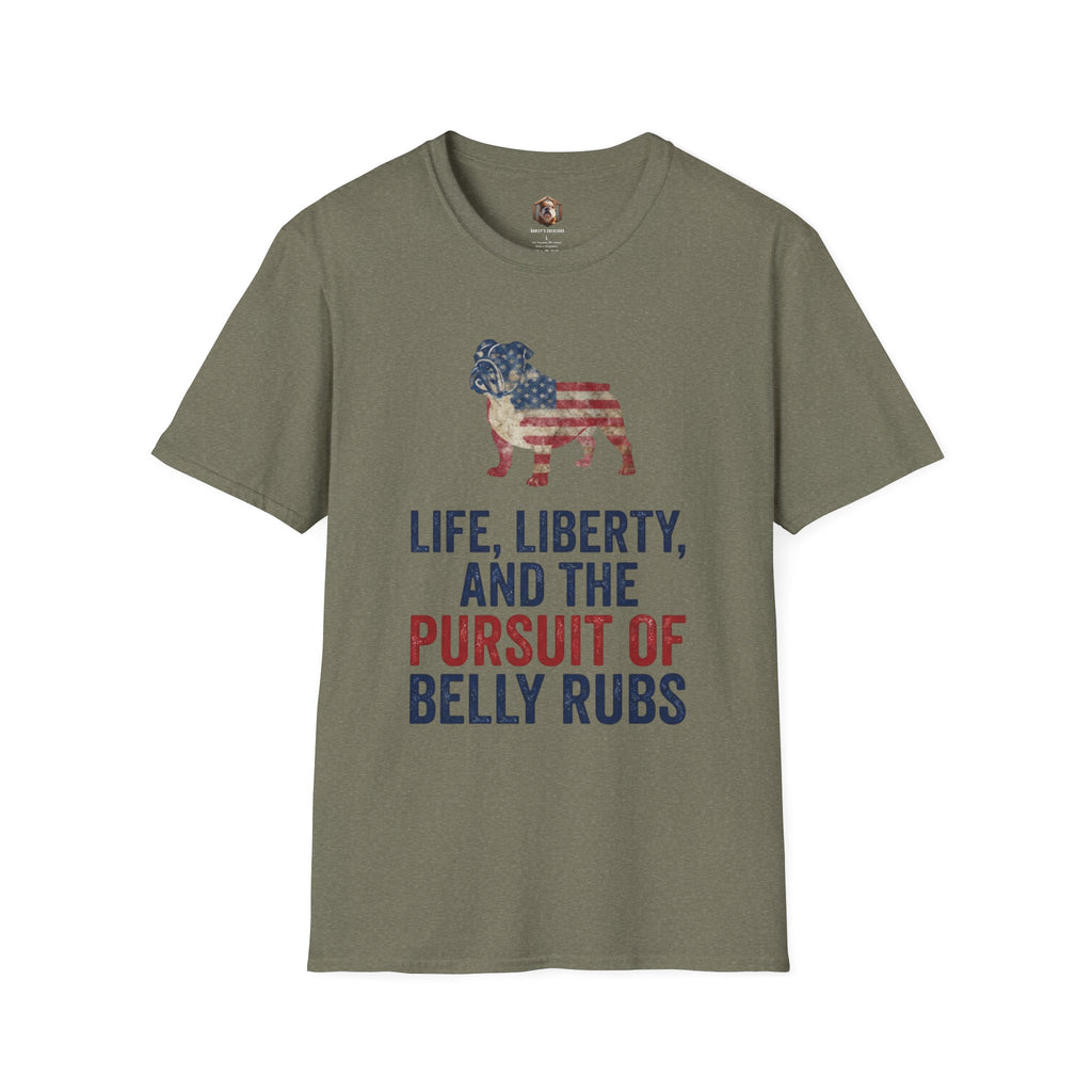 Bulldog American Flag T‑Shirt