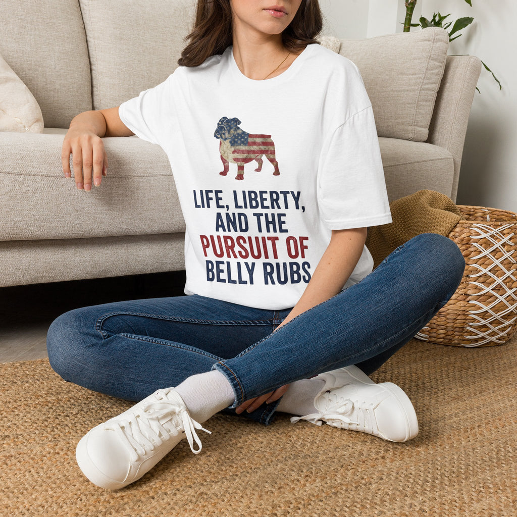 Bulldog American Flag T‑Shirt