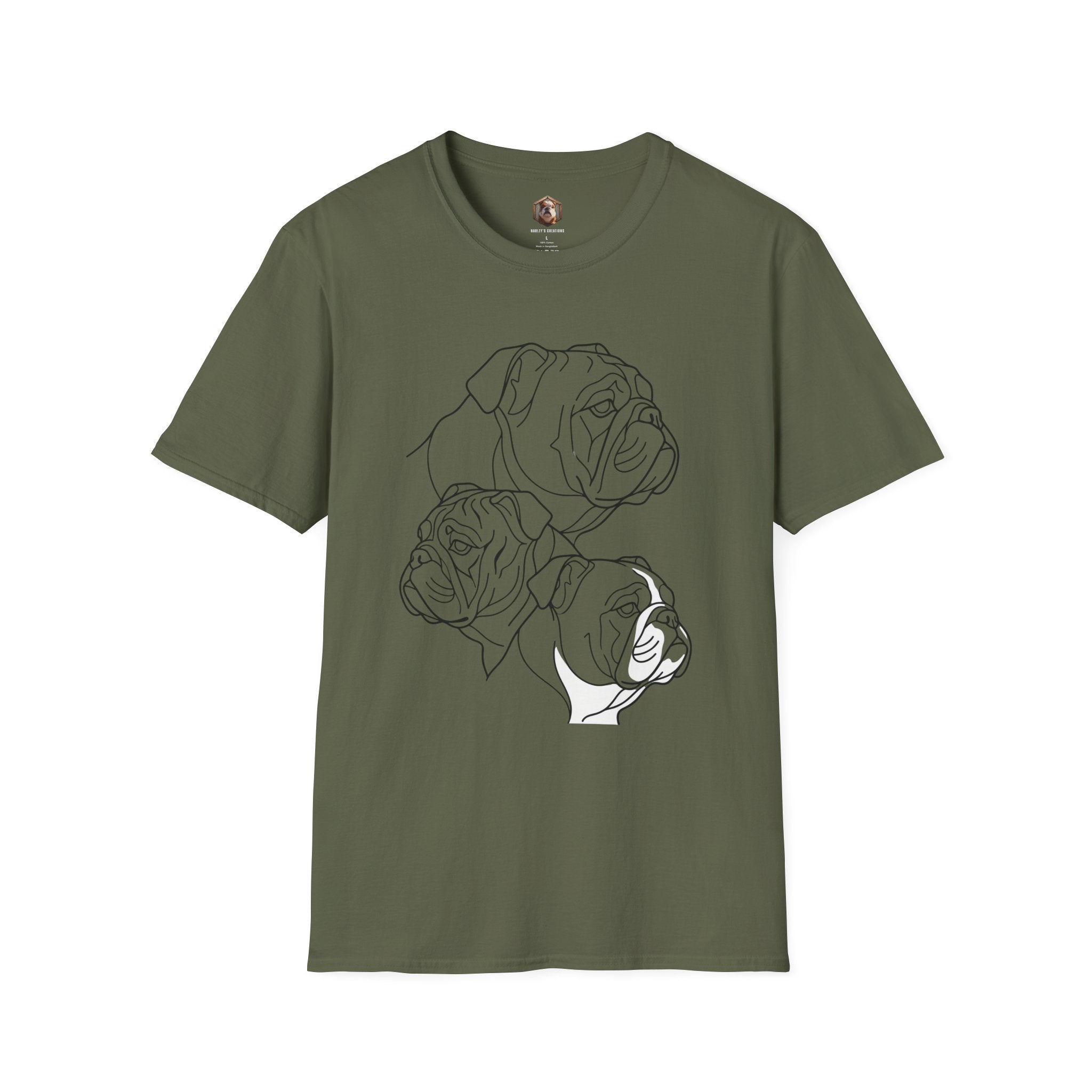 Bulldog Line Art T‑Shirt
