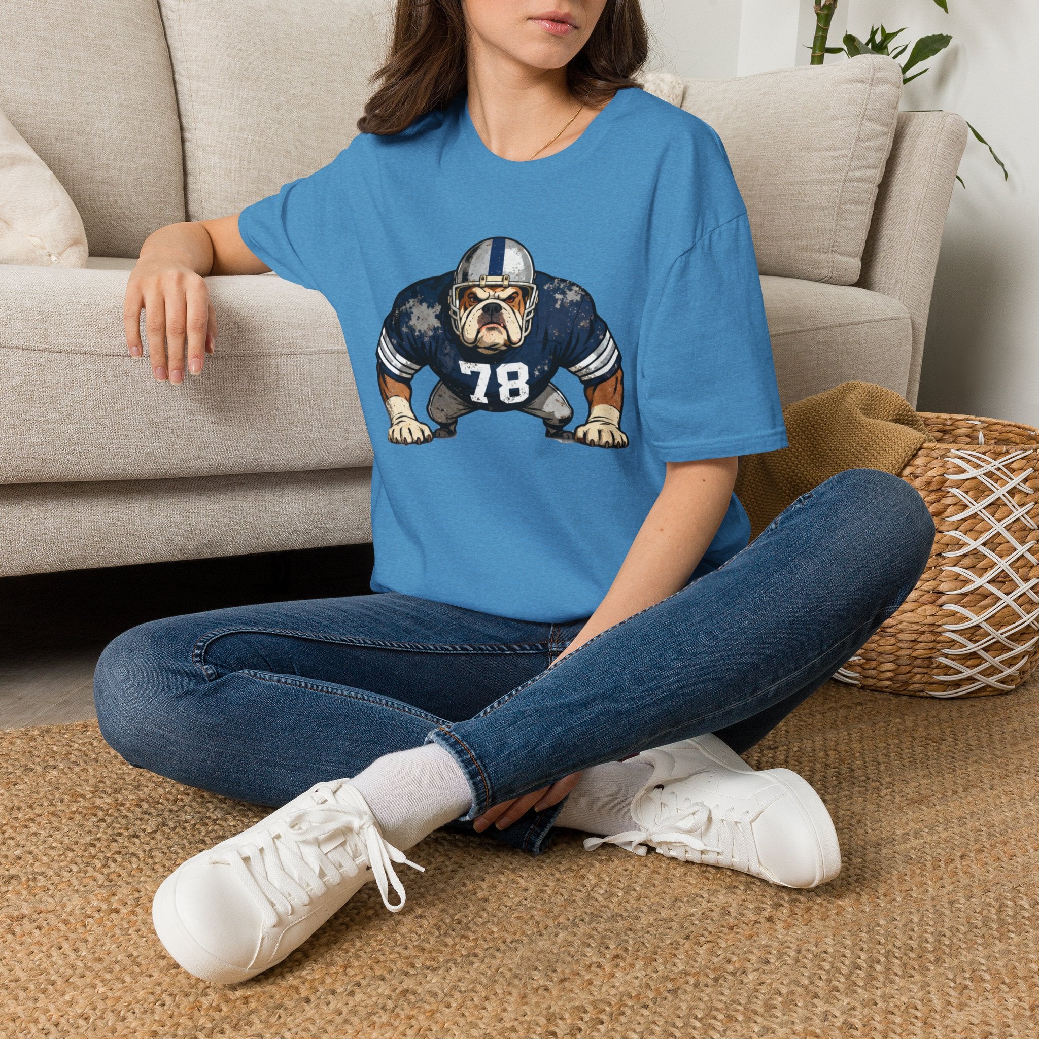 Bulldog Football Player T-Shirt