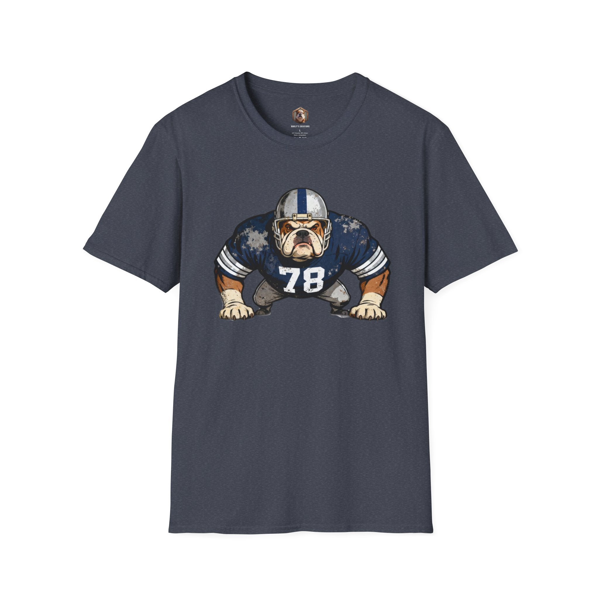 Bulldog Football Player T-Shirt