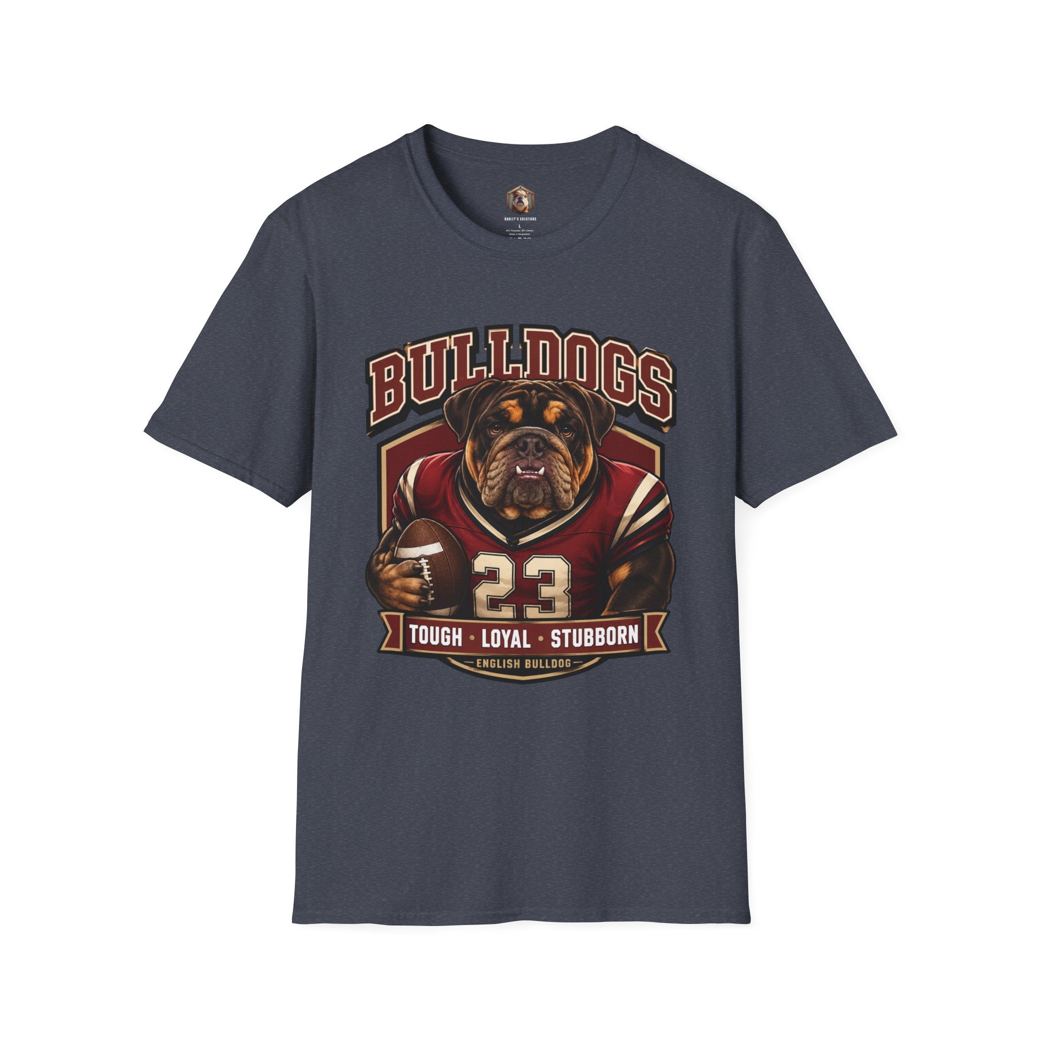 Bulldog Football Player T-Shirt