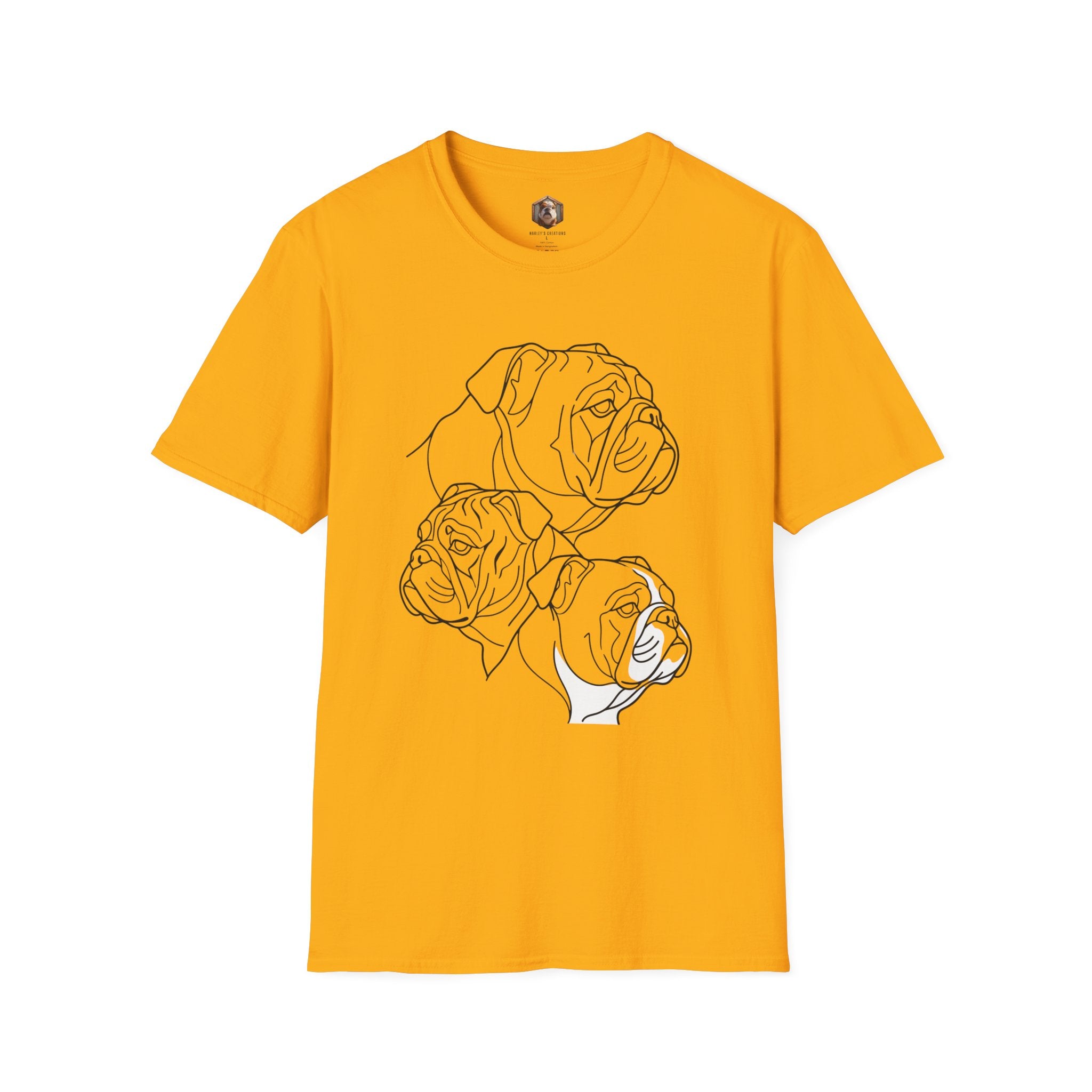 Bulldog Line Art T‑Shirt