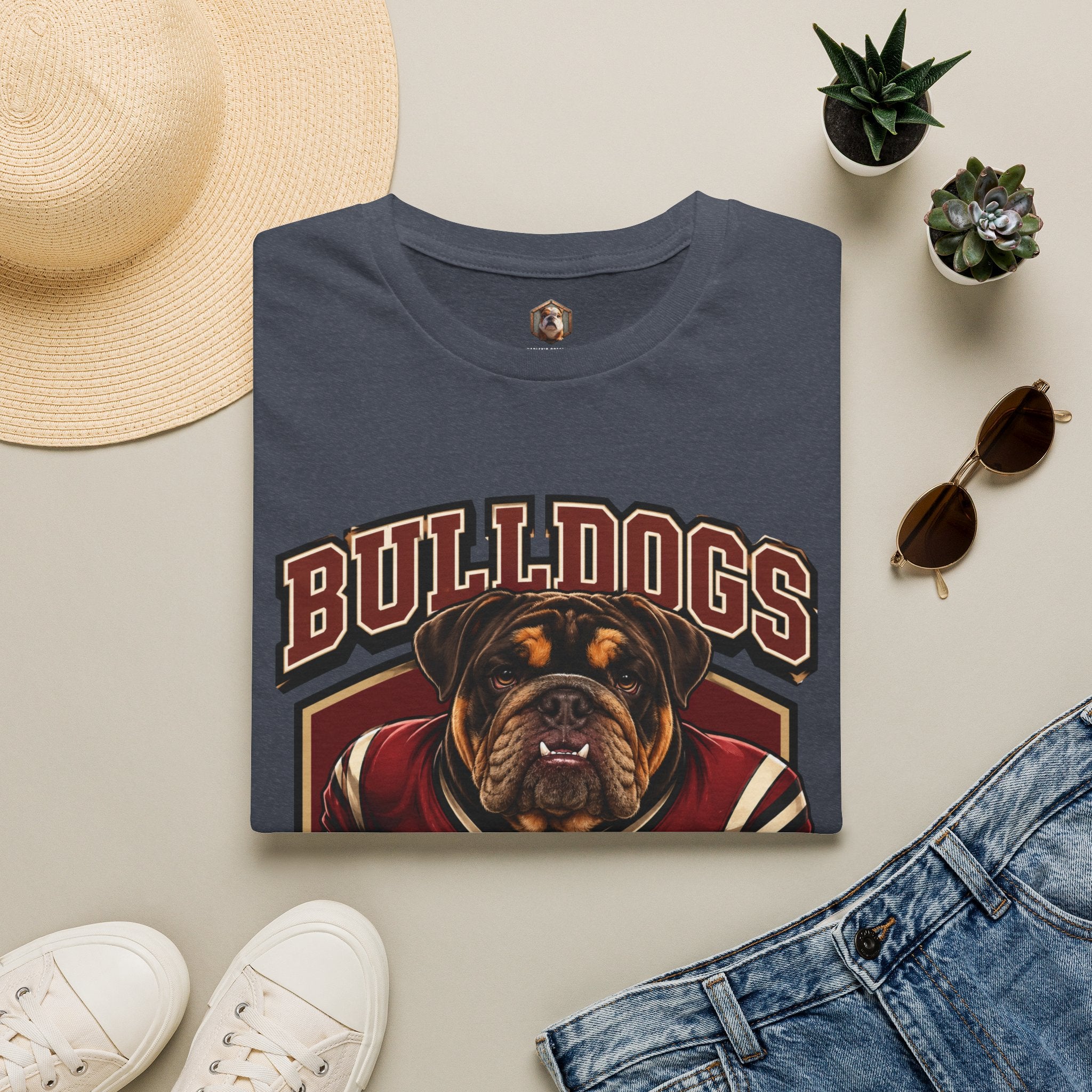 Bulldog Football Player T-Shirt