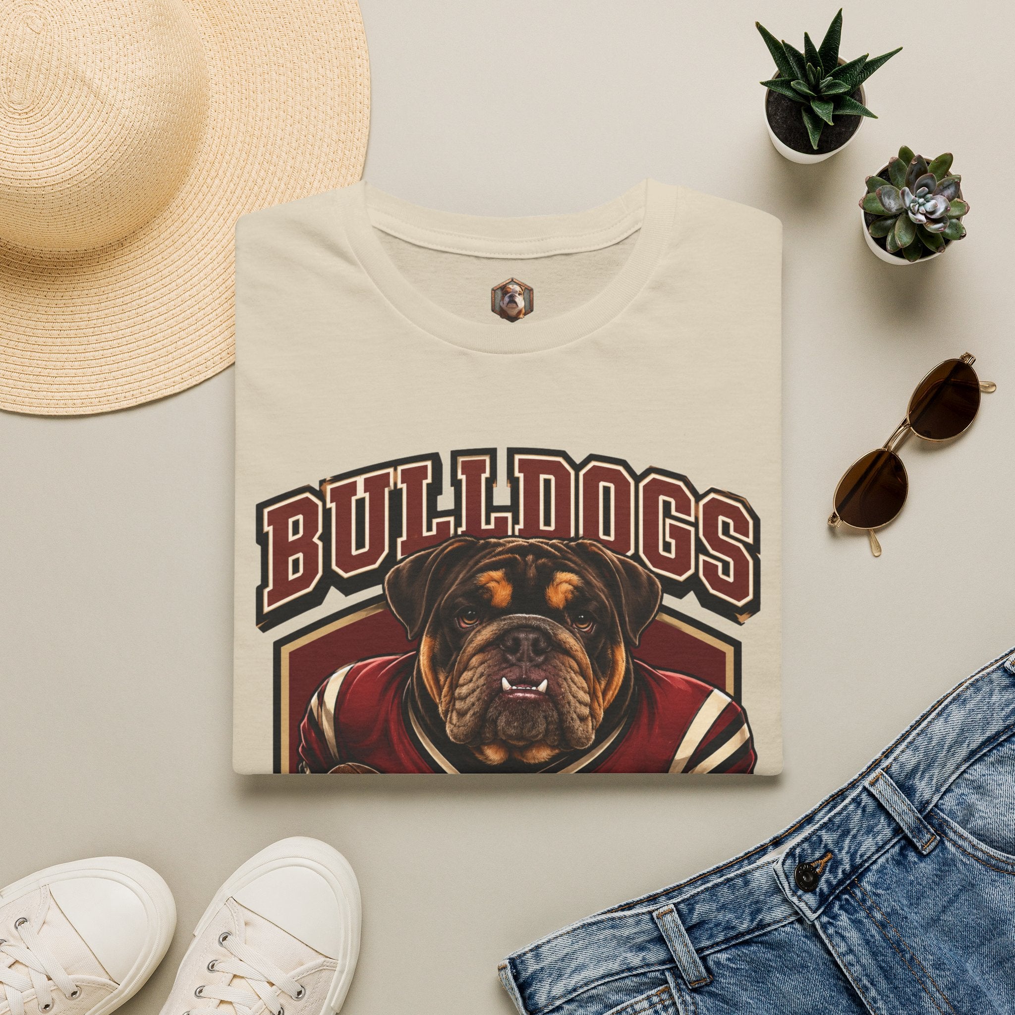 Bulldog Football Player T-Shirt