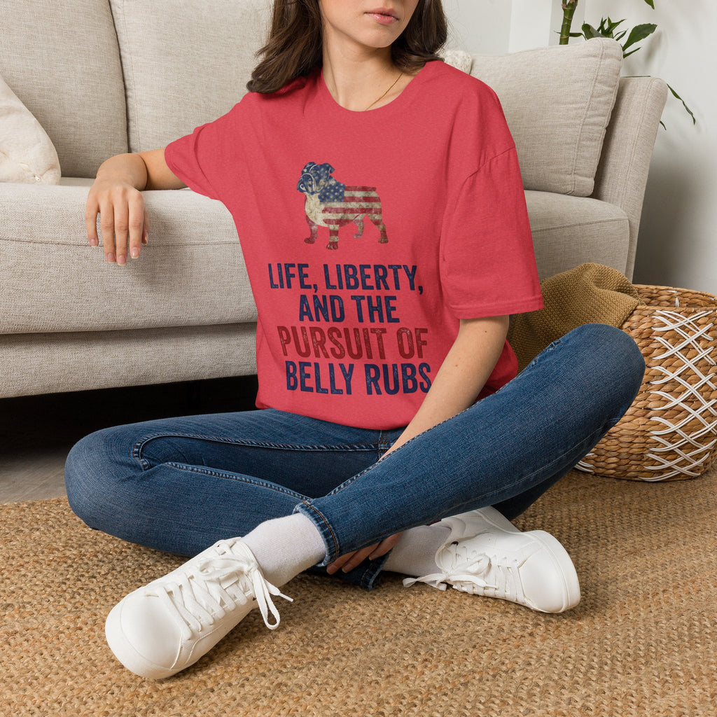 Bulldog American Flag T‑Shirt