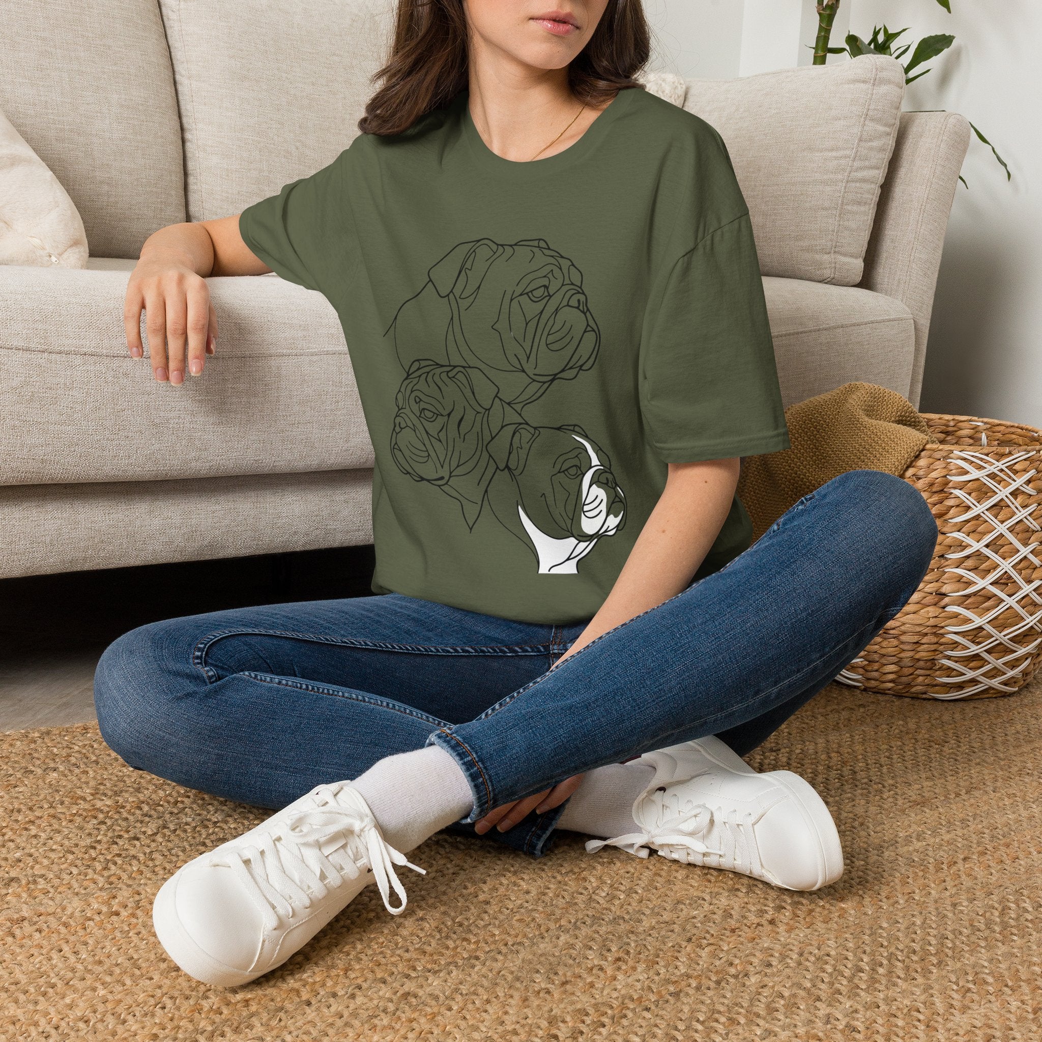 Bulldog Line Art T‑Shirt