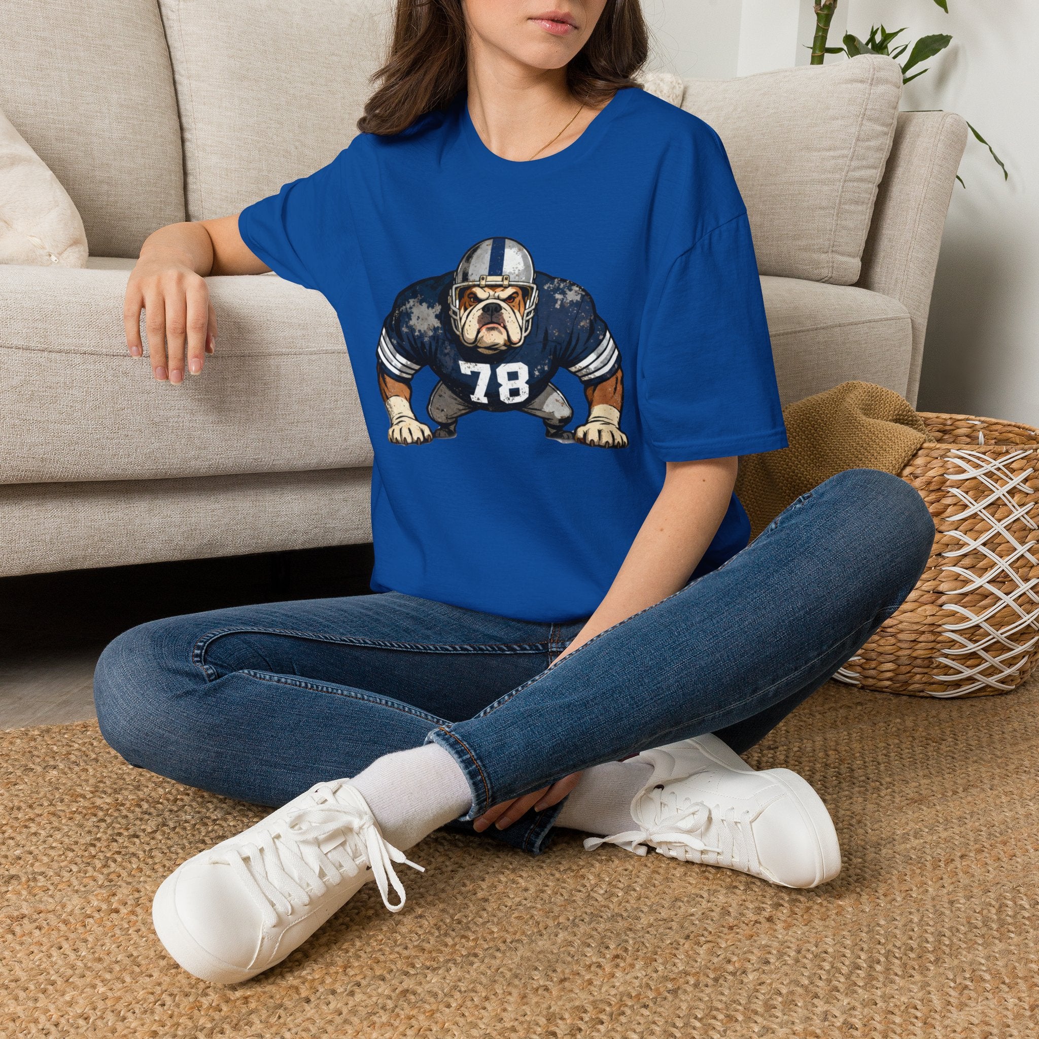 Bulldog Football Player T-Shirt