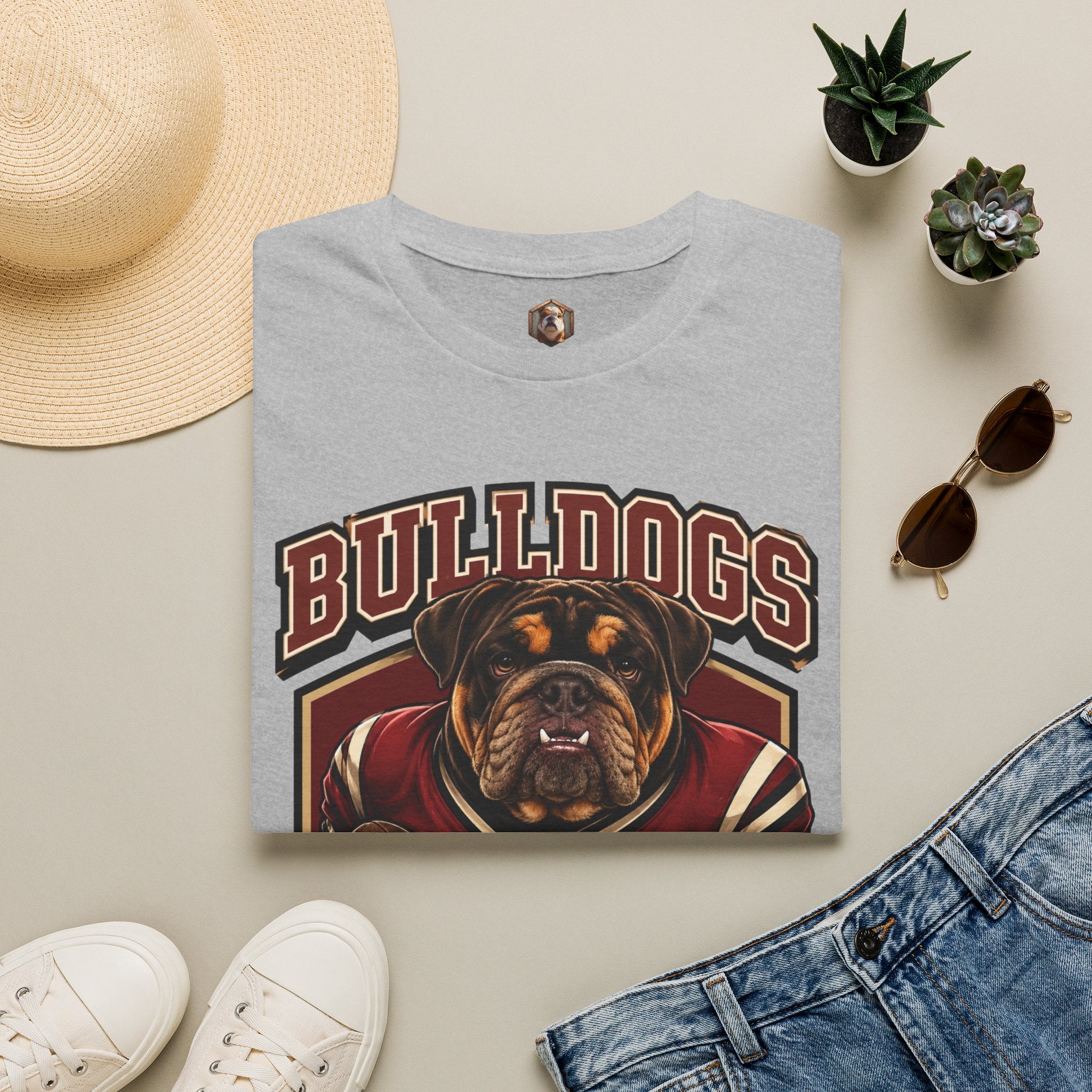 Bulldog Football Player T-Shirt
